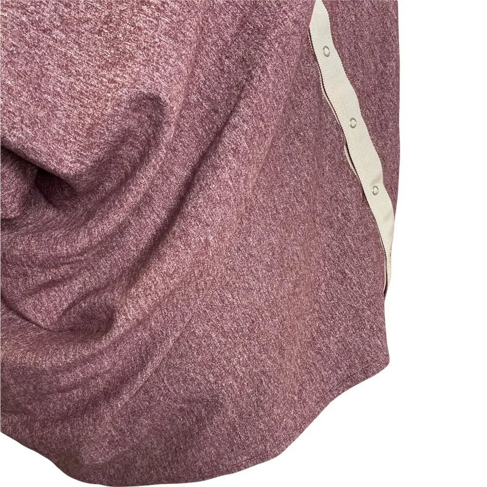 Lululemon On The Go Women's Sweater Heathered Magenta Button-Front Wrap‎ Poncho